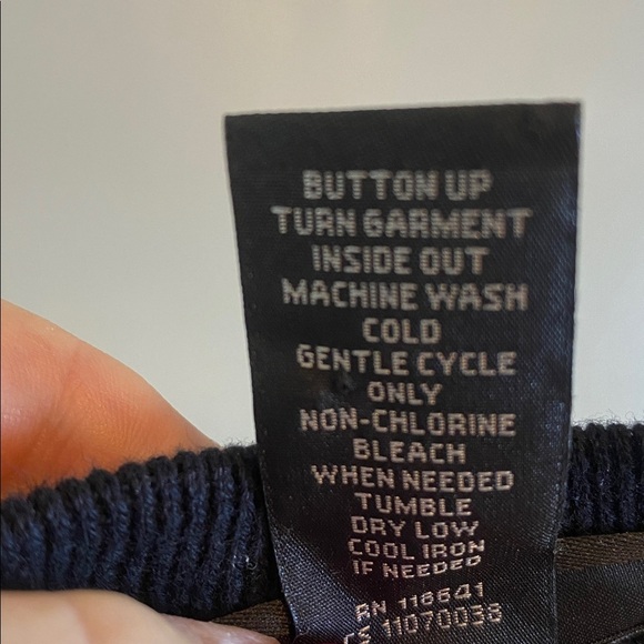 Lane Bryant Black & Beige Cardigan Sweater Diamond Pattern 100% Cotton Sz 14/16 - Picture 8 of 9